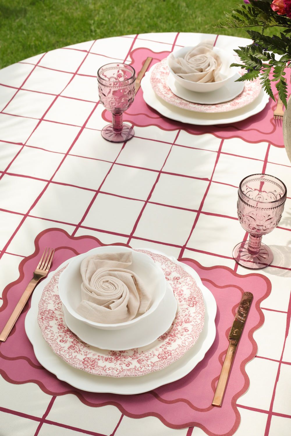 Mantel - Cuadro Lineal magenta