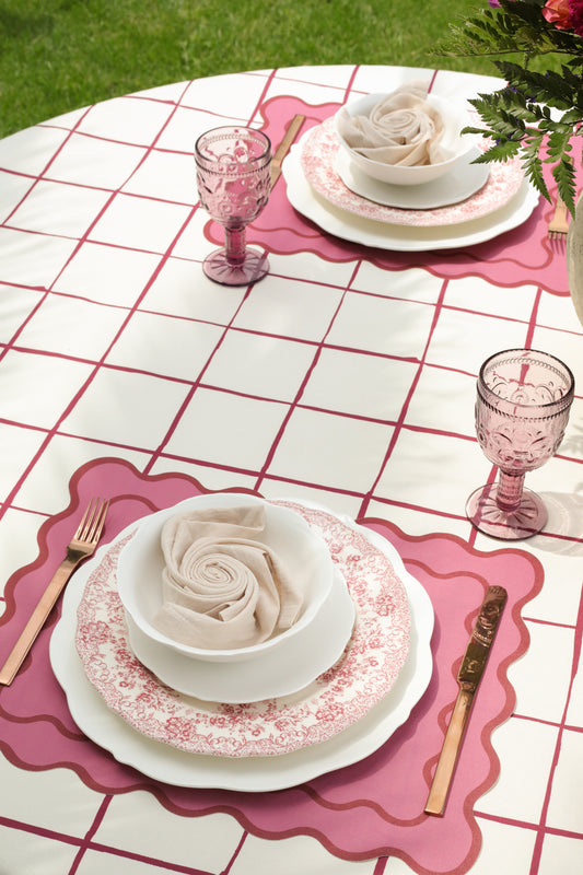 Mantel - Cuadro Lineal magenta